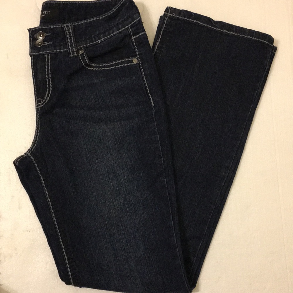 Nine West dark blue jeans.